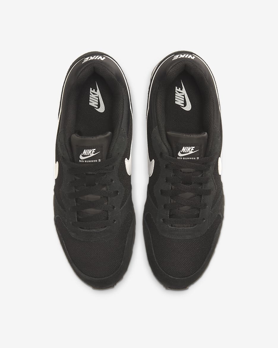 Nike black & white md runner trainers best sale